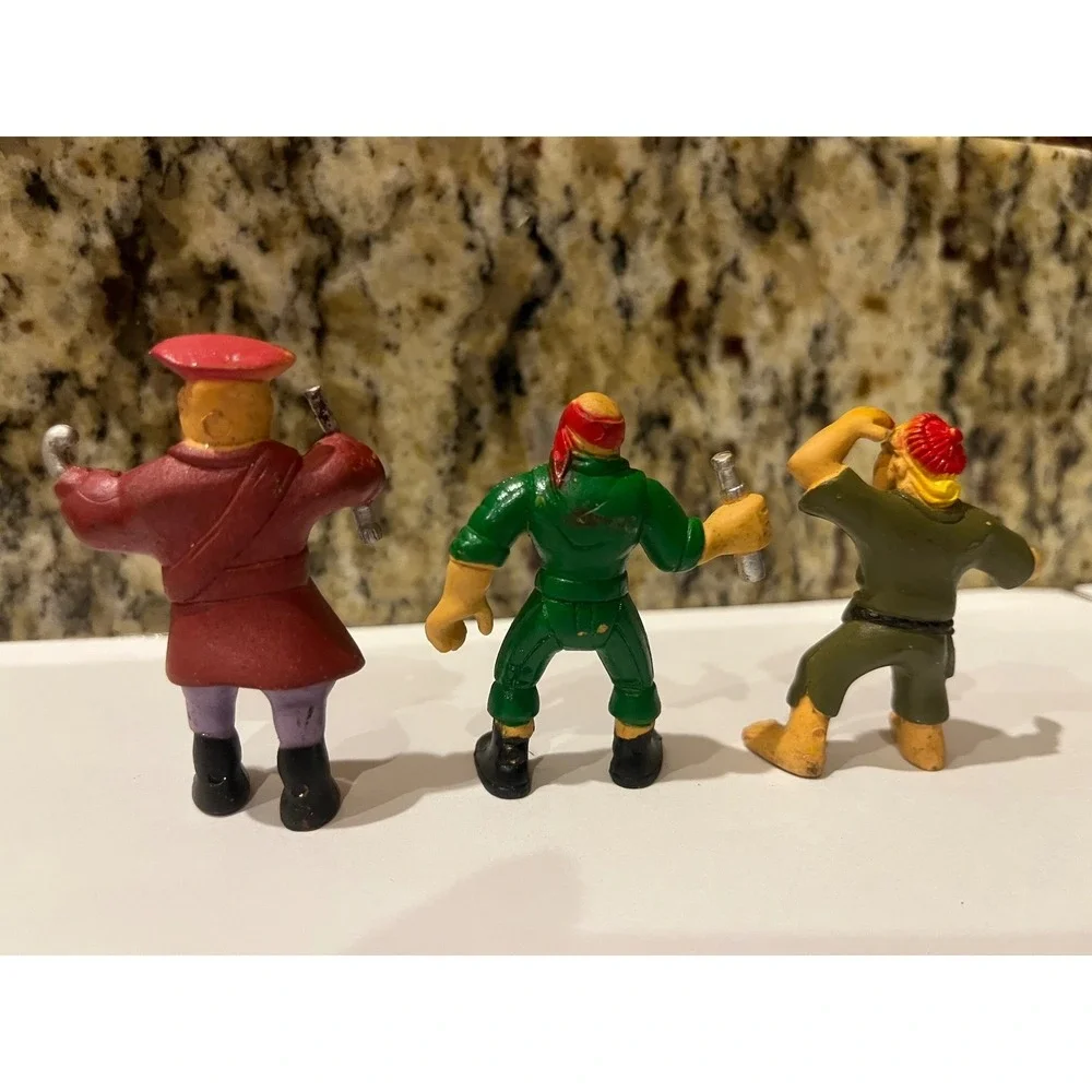 Vintage Pirate Action Figures Set of‎ 3 Captain Crewman Hook Hand Small Plastic